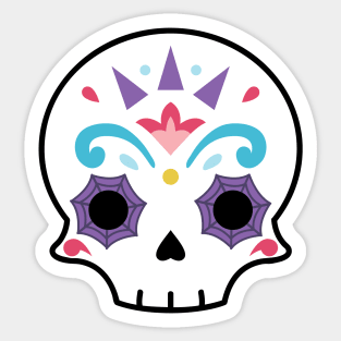 Sugar skull cobweb Sticker